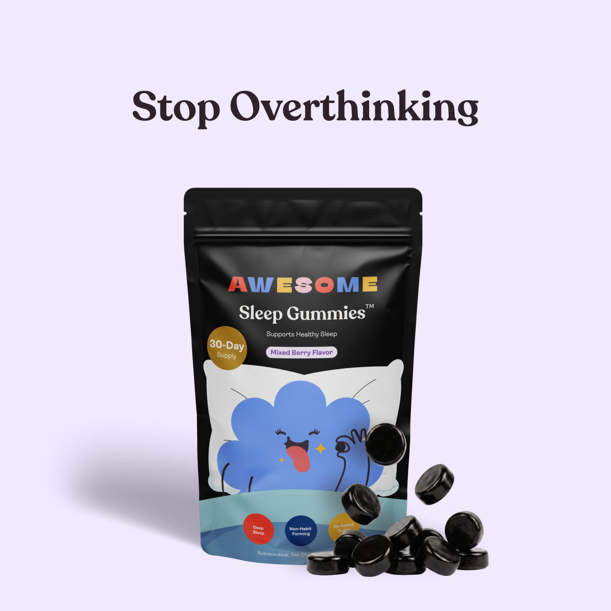 Awesome Sleep Gummies — Stop overthinking at night, 30 night pack