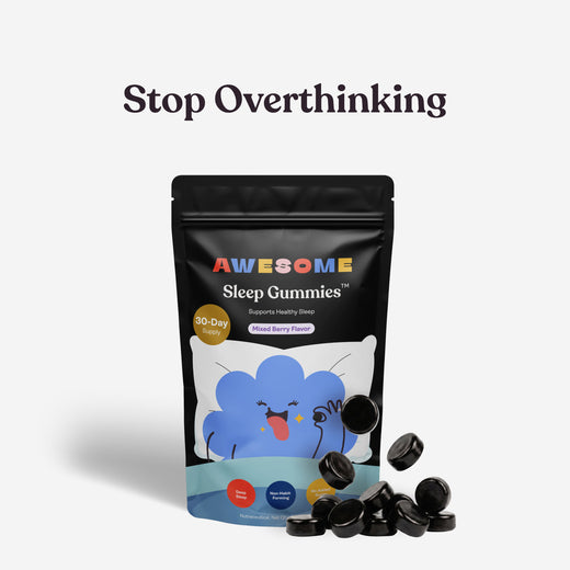 Awesome Sleep Gummies with 3mg melatonin and 150mg L-theanine, mixed berry flavour