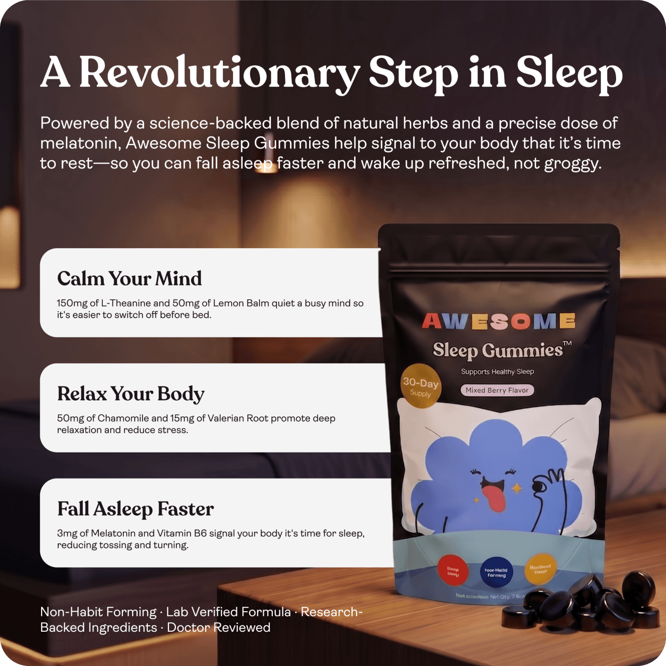 Awesome Sleep Gummies (Non-Habit-Forming)