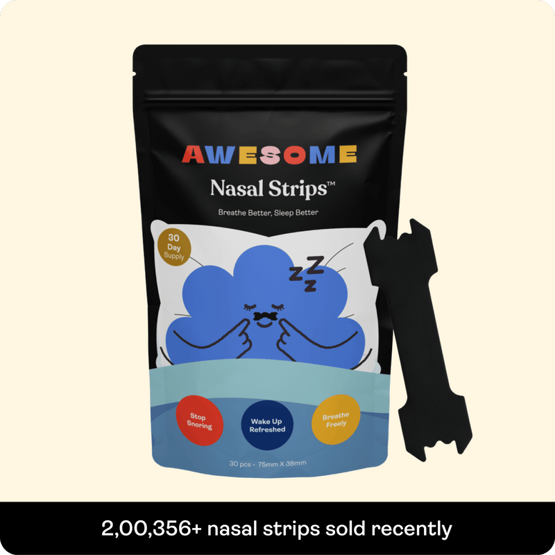 Awesome Nasal Strips, drug-free external nasal strips for sleep and workouts